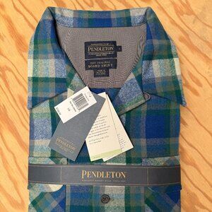 NWT - Pendleton MEN'S PLAID BOARD SHIRT - Blue/Green